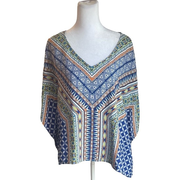 Miami Mosaic Designed Poncho Style Shirt - Picture 1 of 2